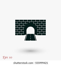 Tunnel icon vector, flat design best vector icon