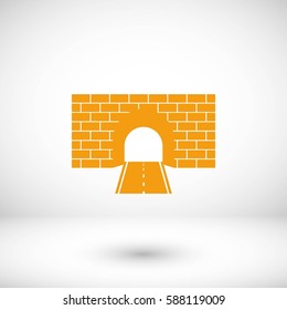 Tunnel icon vector, flat design best vector icon