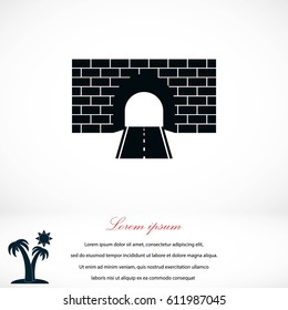 Tunnel icon vector, flat design best vector icon