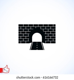 Tunnel icon vector, flat design best vector icon