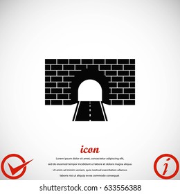 Tunnel icon vector, flat design best vector icon