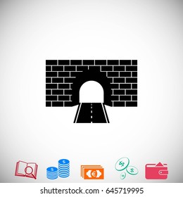 Tunnel icon vector, flat design best vector icon