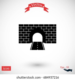 Tunnel icon vector, flat design best vector icon