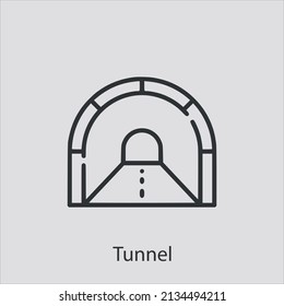 tunnel icon vector icon.Editable stroke.linear style sign for use web design and mobile apps,logo.Symbol illustration.Pixel vector graphics - Vector