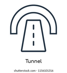 Tunnel icon vector isolated on white background, Tunnel transparent sign , thin symbols or lined elements in outline style