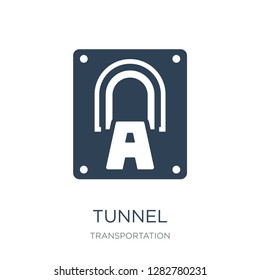 tunnel icon vector on white background, tunnel trendy filled icons from Transportation collection, tunnel vector illustration