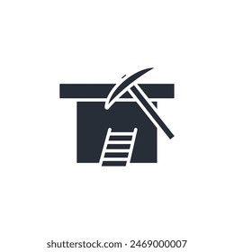 icono de túnel. Vector.Trazo editable.signo de estilo lineal para utilizar Diseño web,logotipo.Ilustración de símbolo.