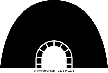 A tunnel isolated vector silhouette.
