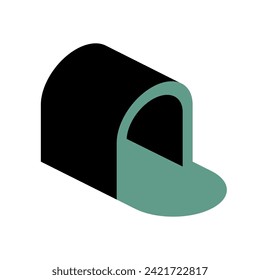 Tunnel isometric view symbol in geometric minimalist style. Vector graphic for logos, icons, labels