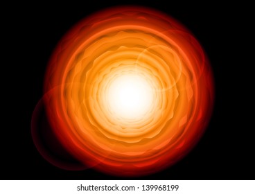 tunnel of light in the dark space