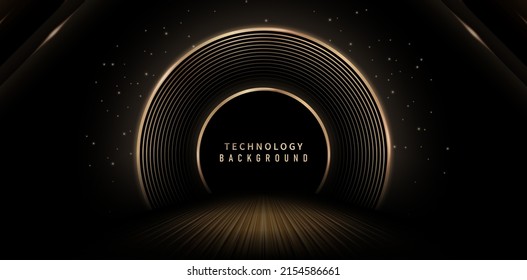 tunnel lights in the dark radial golden lines for signs corporate  advertisement business  social media post  billboard agency advertising  ads campaign  motion video  landing page  website header