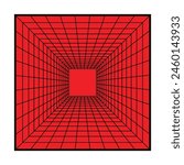 Tunnel line depth illusion art depth 3d. box design elements for ID cards, presentations, and others. Optical illusion design elements. diaphragm depth vector drawing.