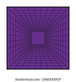 Tunnel line depth illusion art depth 3d. box design elements for ID cards, presentations, and others. Optical illusion design elements. diaphragm depth vector drawing.