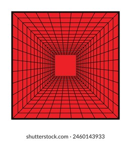 Tunnel line depth illusion art depth 3d. box design elements for ID cards, presentations, and others. Optical illusion design elements. diaphragm depth vector drawing.