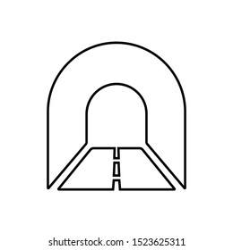 Tunnel line icon, outline vector sign, linear style pictogram isolated on white. Symbol, logo illustration