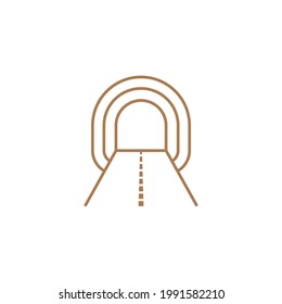 tunnel linear icon flat isolated on white background