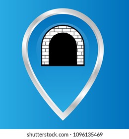 tunnel and map pointer. Tunnel here vector illustration