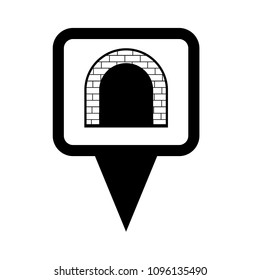tunnel and map pointer. Tunnel here vector illustration