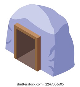 Tunnel mining icon isometric vector. Gold mine. Golden dig