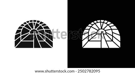 Tunnel mining industry icon line art vector