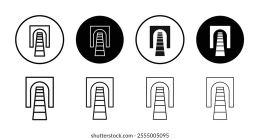 Tunnel mining industry icon logo sign set vector outline