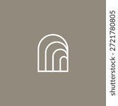 tunnel niche door window arch logo vector icon illustration