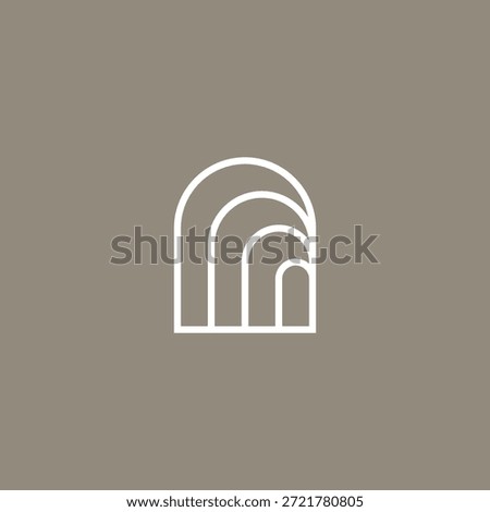 tunnel niche door window arch logo vector icon illustration