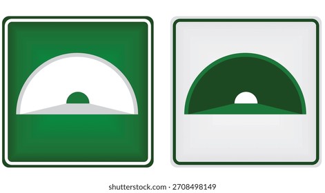 Tunnel on road sign. vector	