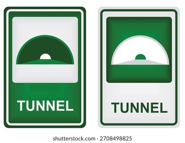 Túnel en la señal de tráfico. Vector	
