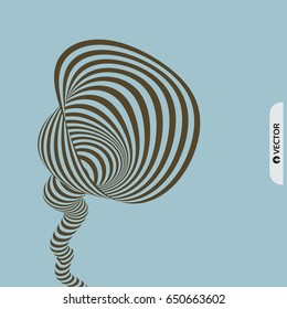 Túnel. Ilusión óptica. Resumen de fondo rayado. Ilustración vectorial 3D.
