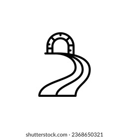 Icono de contorno del túnel. Ilustración vectorial. Icono aislado es adecuado para web, infografías, interfaces y aplicaciones.