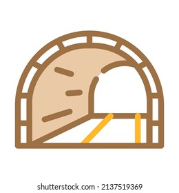 tunnel with railway color icon vector. tunnel with railway sign. isolated symbol illustration