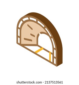 tunnel with railway isometric icon vector. tunnel with railway sign. isolated symbol illustration