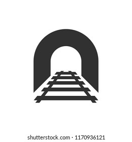 tunnel railway. monochrome icon