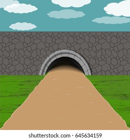tunnel with road illustration