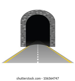 tunnel with road illustration two on white