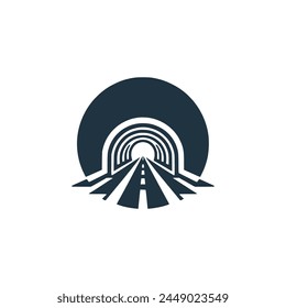 diseño de Plantilla de Ilustración vectorial con logotipo de tunnel road