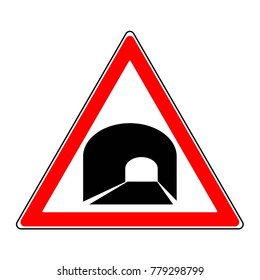 Tunnel. Road signs.
