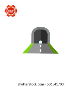 Tunnel with Road Vector Icon