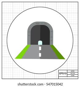 Tunnel mit Road-Vektorsymbol