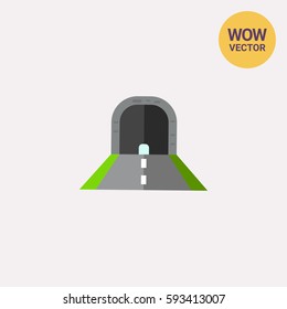 Tunnel with Road Vector Icon