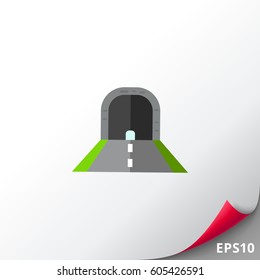 Tunnel with Road Vector Icon