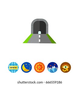 Tunnel with Road Vector Icon