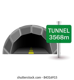 tunnel and sign