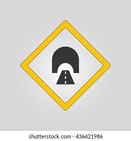 tunnel sign. warning. icon