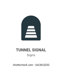 Tunnel signal glyph icon vector on white background. Flat vector tunnel signal icon symbol sign from modern signs collection for mobile concept and web apps design.