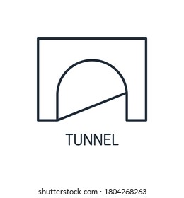 Tunnel. Simple vector linear icon isolated on white background.