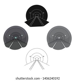 Tunnel, single icon in cartoon,black style.Tunnel, vector symbol stock illustration web.