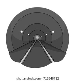 Tunnel, single icon in monochrome style.Tunnel, vector symbol stock illustration web.