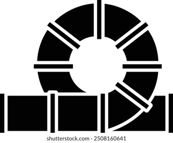 tunnel solid glyph vector illustration